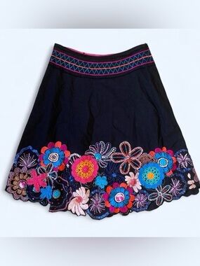 Vanity Collection floral embroidered skirt